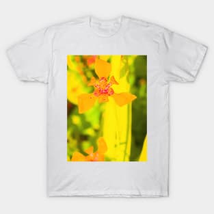 Yellow lily blossom on yellow background T-Shirt